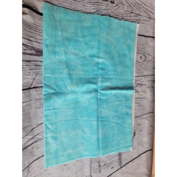 Blue Geometry Shape Flannel Fabric Remnant Piece 15"x42" - Picture 1 of 4
